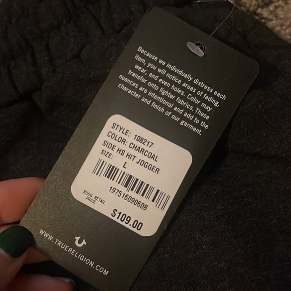 NWT TRUE RELIGION AUTHENTIC MENS
BLACK SLEEPWEAR JOGGER
SWEATPANTS SIZE L - Picture 5 of 7